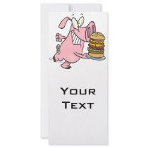 cute pig with triple cheeseburger rack cards