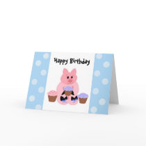 Cute Piggy Birthday Greeting Card