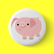 Cute piggy button badge