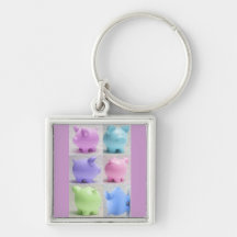 Cute Piggy Collage Key Chains