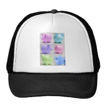 Cute Piggy Collage Mesh Hats
