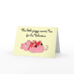 Cute Piggy Valentine Greeting Card