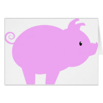 Cute Piglet Silhouette Cards