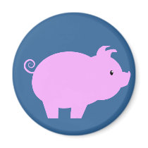 Cute Piglet Silhouette Fridge Magnet