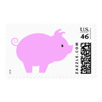 Cute Piglet Silhouette Postage Stamp