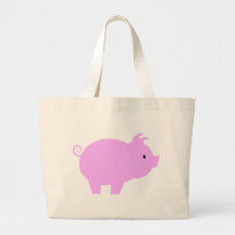 Cute Piglet Silhouette Tote Bags