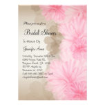 Cute Pink and Brown Floral Bridal Shower Invite
