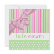 Cute Pink and Green - Baby Shower invitation invitation
