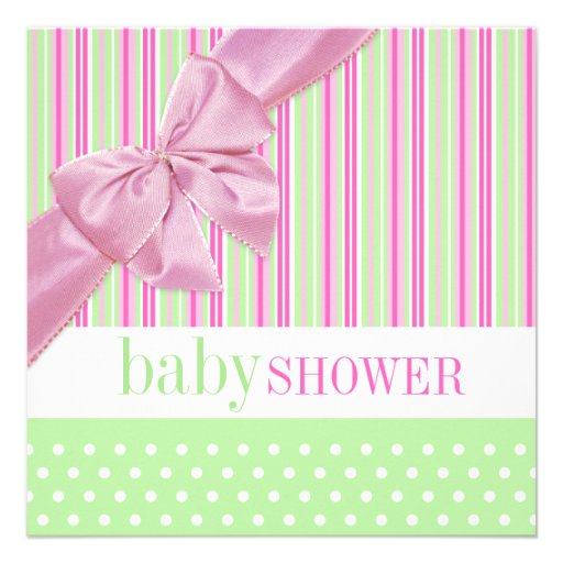 Cute Pink and Green - Baby Shower invitation