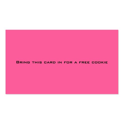 Cute Pink and Green Bakery Business Card (back side)
