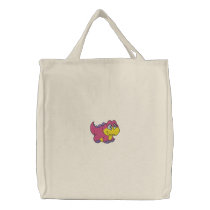 Cute Pink and Lavender Baby DIno embroidered bags