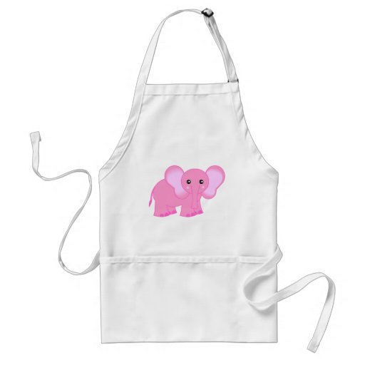 Cute Pink Baby Elephant Apron