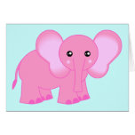 Cute Pink Baby Elephant Greeting Card