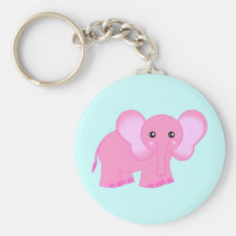 Cute Pink Baby Elephant Key Chain