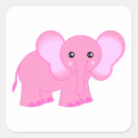 Cute Pink Baby Elephant Sticker