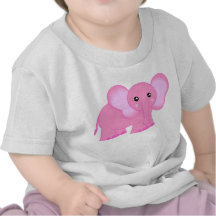 Cute Pink Baby Elephant Tee Shirts