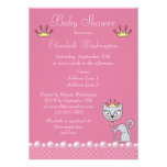 Cute Pink Baby Shower Princess Kitty Cat Card