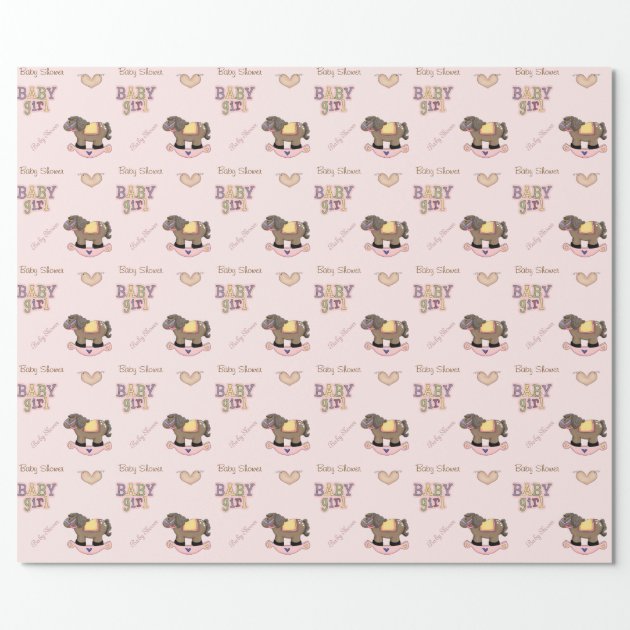 Cute Pink Baby Shower Wrapping Paper