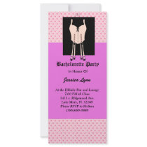 Cute Pink Bachelorette Party Invitation with Se... Rack Card