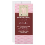 Cute Pink Bachelorette Party Invitation with Se... Personalized Rack Card
