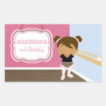 Cute pink ballerina girls birthday party stickers
