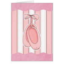 Cute Pink Ballerina Toe Shoes cards