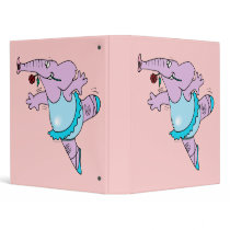 cute pink ballet ballerina elephant in tutu 3 ring binders