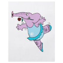 cute pink ballet ballerina elephant in tutu full color flyer