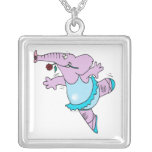 cute pink ballet ballerina elephant in tutu pendants