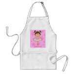 Cute Pink Ballet Girl On Stars and stripe Aprons