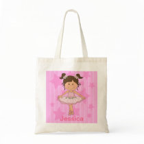Cute Pink Ballet Girl On Stars and stripe bags