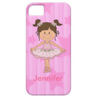 Cute Pink Ballet Girl On Stars and stripe iPhone 5 Case