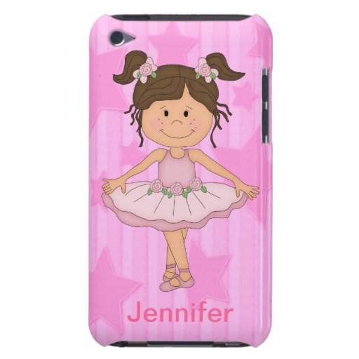 Cute Pink Ballet Girl On Stars and stripe iPod CaseMate Cases