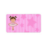 Cute Pink Ballet Girl On Stars and stripe Address Label