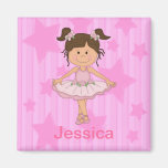 Cute Pink Ballet Girl On Stars and stripe Refrigerator Magnets