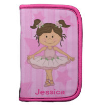 Cute Pink Ballet Girl On Stars and stripe Planner