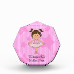 Cute Pink Ballet Girl On Stars and Stripes Acrylic Award