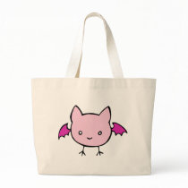 Cute Pink Bat Tote Bags
