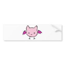 Cute Pink Bat Bumper Sticker