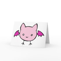 Cute Pink Bat Cards