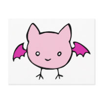 Cute Pink Bat postcards