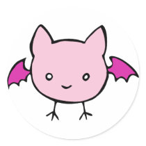 Cute Pink Bat stickers