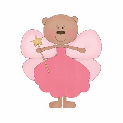 cute pics of fairies. Cute Pink Bear Fairy Cut Out