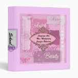 Cute PINK Binder with Girly Roses White and PINK