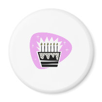Cute Pink Birthday cake design magnets