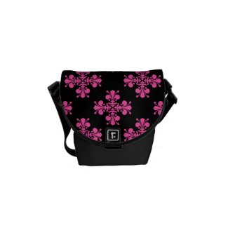 Cute pink black courier bag
