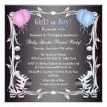 Cute Pink & Blue Zebras Baby Gender Reveal Shower Custom Announcements