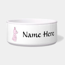 Cute Pink Bunny Rabbit Dog Bowl