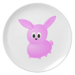 Cute Pink Bunny Rabbit. Plate