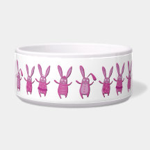 Cute Pink Bunny Rabbits Food Bowl